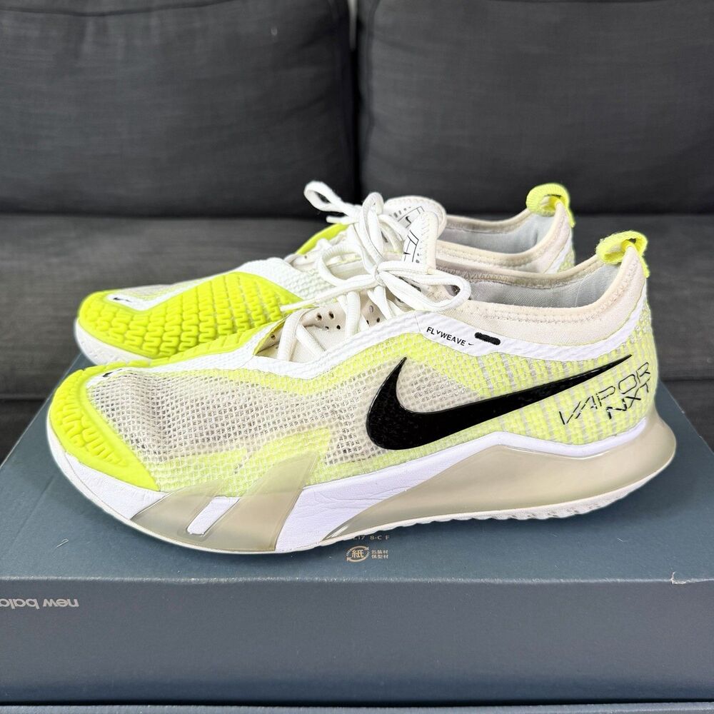 Nike Vapor Street Flyknit Sneakers White Black Neon Yellow